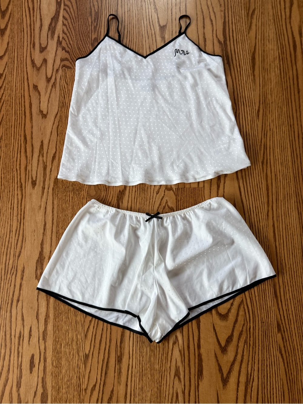 kate spade White & Black Trim Polka Dot Cami and Shorts Sleep Set